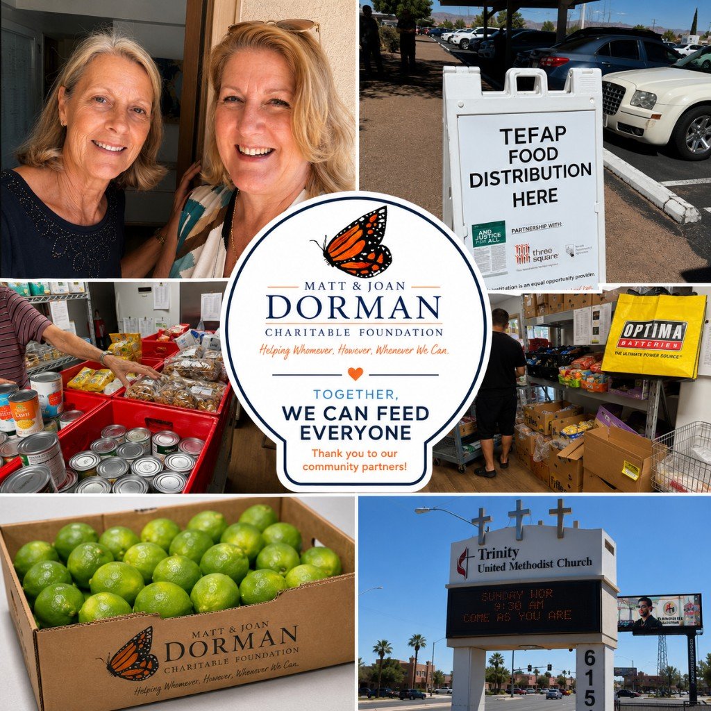 Community food distribution moments with foundation partners, volunteers, and fresh produce