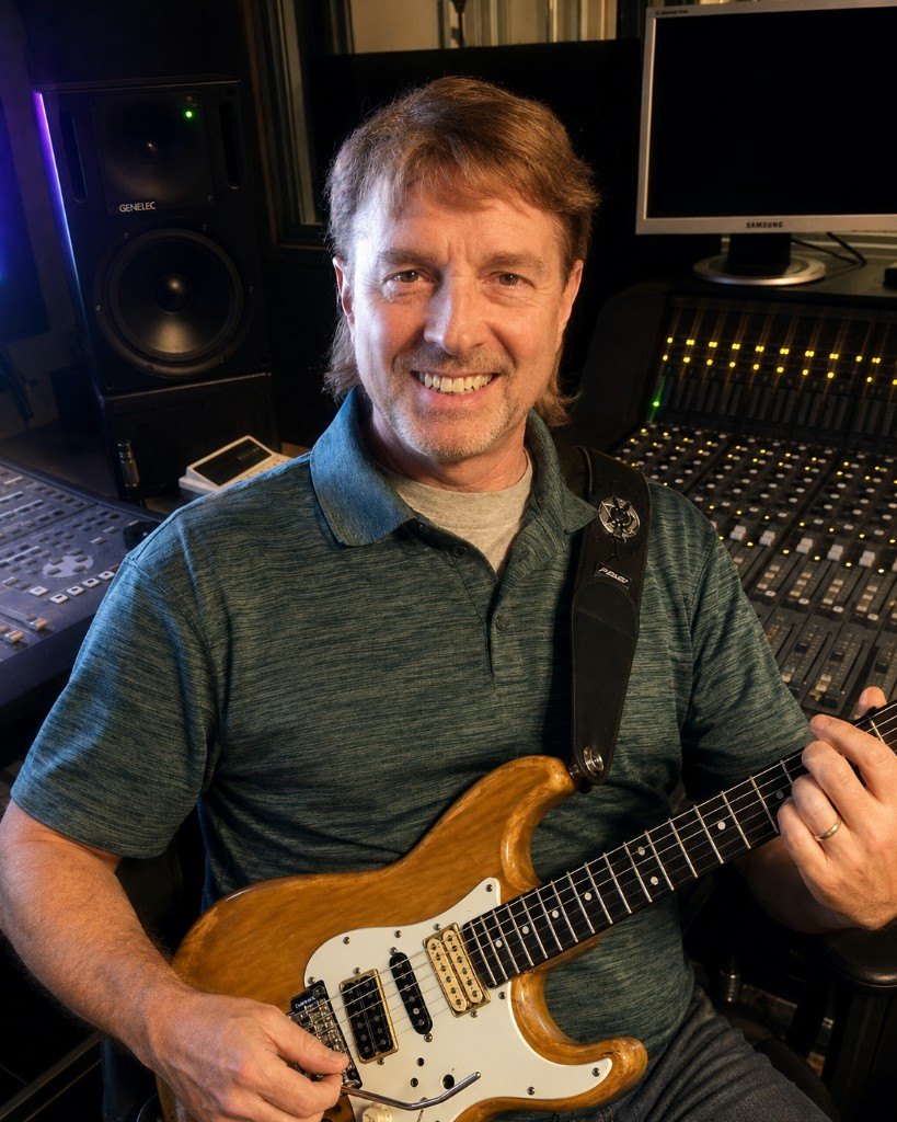 Chuck Foley performing on electric guitar